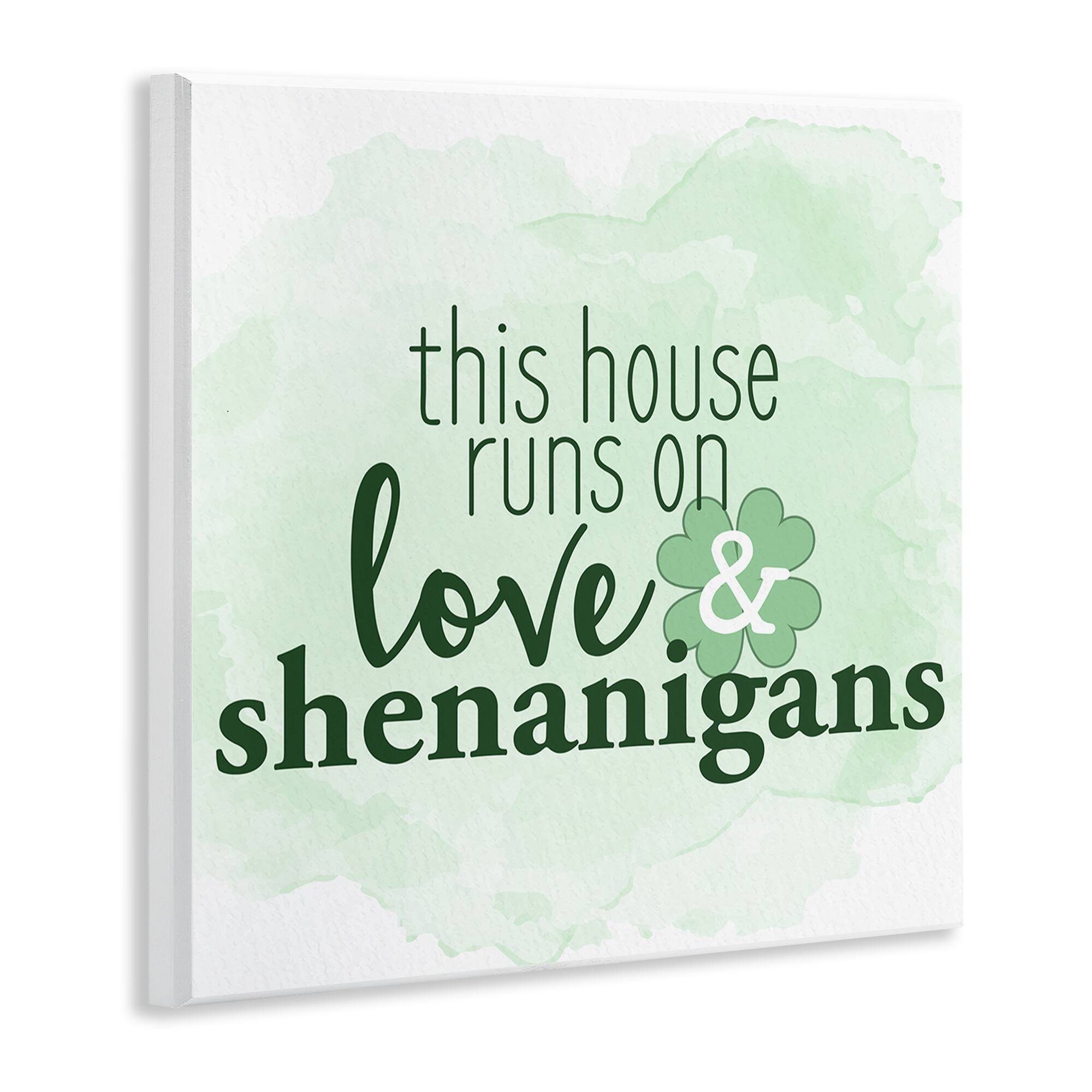 Stupell Industries Love & Shenanigans Family Shamrock Phrase Canvas Wall Art